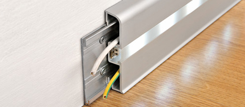 LED Skirting Board Profile - Aluminium LED Channel Extrusion Housing  Trunking for Skirting/Perimeter Walls c/w Diffuser