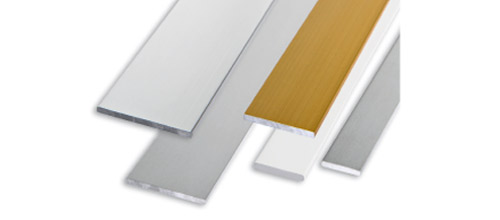 Profilo su misura per rivestimenti piatto in alluminio anodizzato oro e  argento, brillantato cromo e verniciato bianco